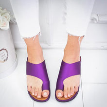 Load image into Gallery viewer, Women PU Leather Shoes Comfy Platform Flat Sole Ladies Casual Soft Big Toe Foot Correction Sandal Orthopedic Bunion Corrector